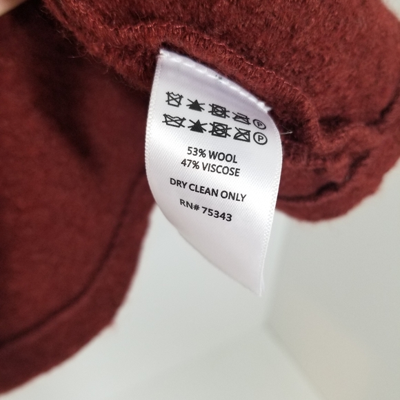 Rachel Zoe Rust Red Wool Blend Button Sweater Jacket Pockets Size Large - Picture 3 of 6